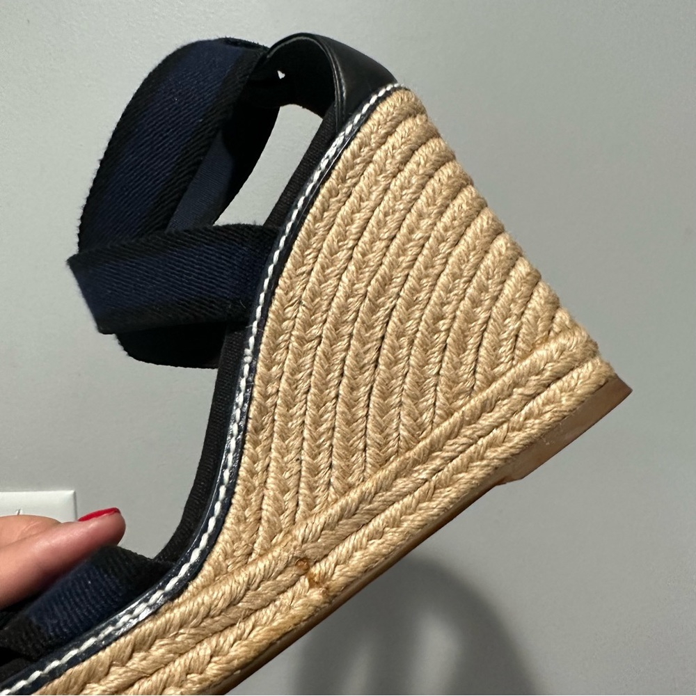 Tory Burch Adonis Espadrille Navy Black Size 9 - Picture 7 of 16
